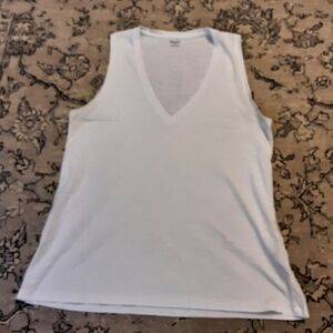 Madewell White Sleeveless V-Neck Top